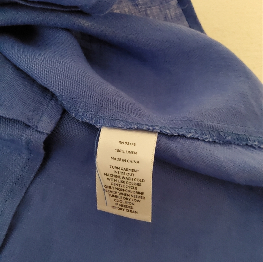 Magaschoni Linen Boxy Button Front Shirt Size XS - Picture 6 of 8